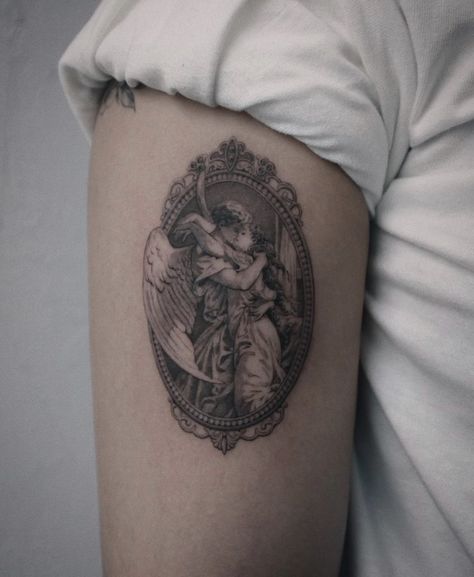 Classical Art Tattoo Ideas, Renesance Tattoo Sleeve, Renesance Art Tattoo, Classical Art Inspired Tattoos, Renassiance Tattoo, Regency Tattoo, Rennaissance Art Tattoos, Renesance Tattoo, Classic Art Tattoo