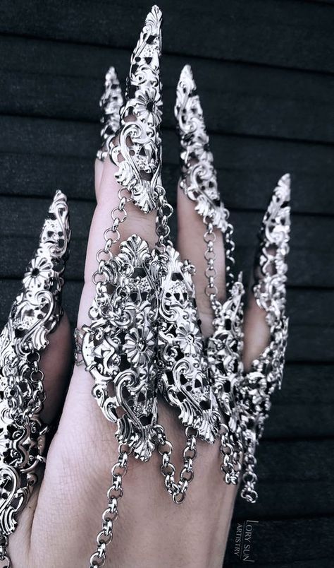 Hand Gloves, Fantasy Jewelry, Hand Jewelry, Fantasy Clothing, Fantasy Fashion, Diamond Bracelets, Costume Design, Body Jewelry, Statement Rings