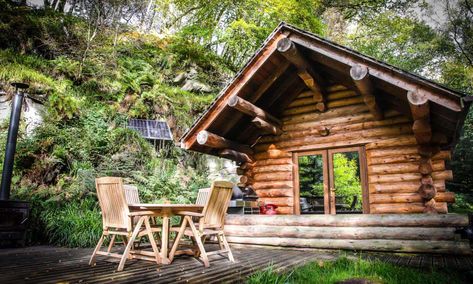 15 of the best off-grid places to stay in the UK | Travel | The Guardian Wood Log Cabin, Cabin Bar, Secluded Cabin, Honeymoon Ideas, Luxury Lodge, Wood Images, Cottage Cabin, Wood Logs, Cabin In The Woods