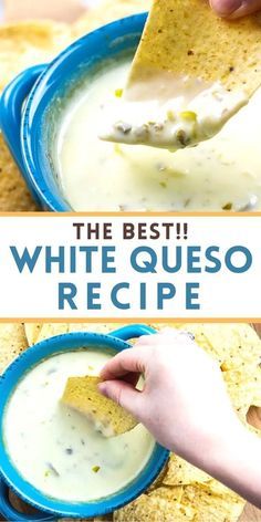 Queso White American Cheese, Best Ever Queso Dip, Best Mexican Cheese Dip, Queso Salsa Dip, White Nacho Cheese Sauce Queso Blanco, Goat Cheese Queso, White Cheese Sauce For Nachos, White Caso Dip Queso Blanco, Low Sodium Queso Dip