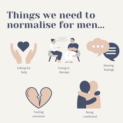 Men Have Feelings Too, June Is Mens Mental Awareness Month, November Mental Health, Mens Mental Awareness Month, Mens Selfcare, Men Therapy, Mental Health Men, Feel Your Emotions, Extreme Happiness