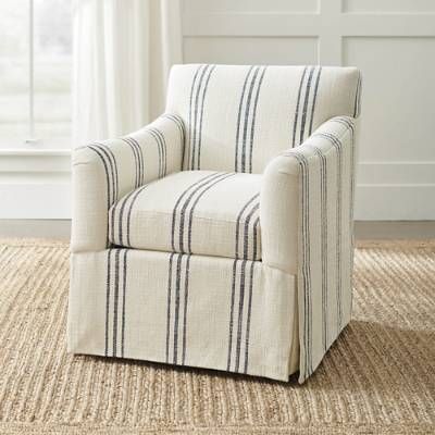 Carolina Room, Chic Accent Chairs, Swivel Glider Chair, Striped Chair, Sitting Chair, White Sofa, Swivel Chair Living Room, Grandin Road, Swivel Glider