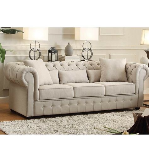 Chesterfield Sofa Living Room, Unique Sofas, Sofa Fabric, Toss Pillow, Sofa Set Designs, Premium Sofa, Furniture Sofas, Tufted Sofa, Comfortable Place