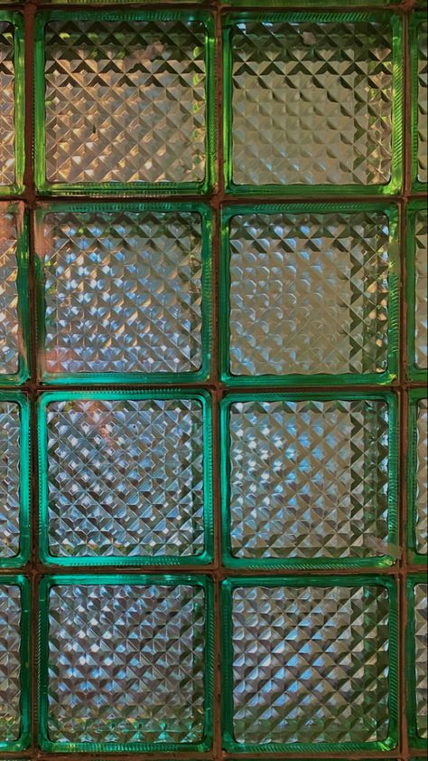 Glass Blocks, Green Aesthetic, Green Glass, Phone Wallpapers, Phone Wallpaper, Iphone Wallpaper, Tile, Screen, Wallpapers