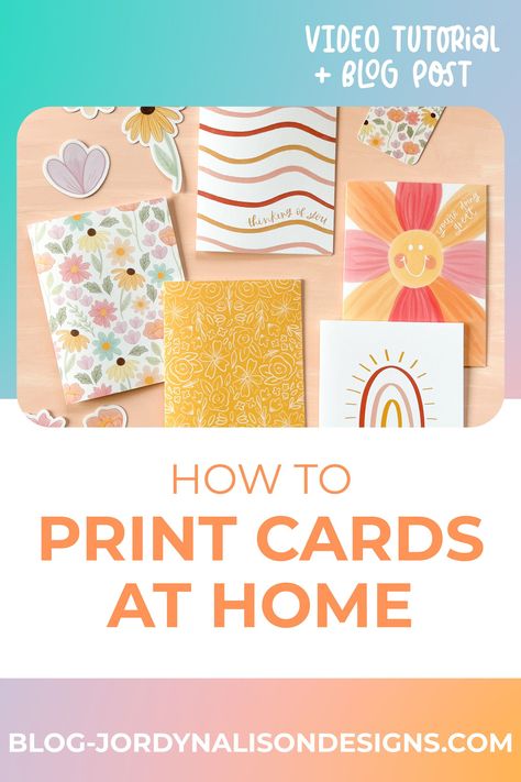 Learn how to print cards from home, including what printer and paper I use. Start a greeting card business from home, or print cards for personal use! Printing Greeting Cards, Printing Cards At Home, Greeting Cards Business, Greeting Card Business, Greeting Cards For Teachers, How To Make Greetings, Greeting Card Maker, Online Cards, Selling Crafts