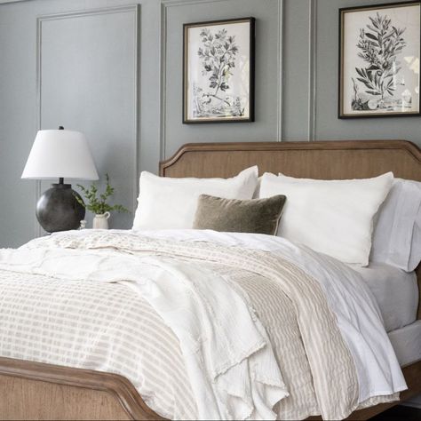 How Bedding Makes the Room French Country King Bed, King Size Bed Master Bedrooms, Primary Bed, Luxury Bedrooms, Antique French Furniture, House Bedrooms, State Street, Magnolia Homes, Master Bedding