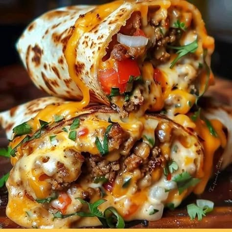 Beef Wraps, Nachos Beef, Tacos And Burritos, Mexican Food Recipes Easy, Nacho Cheese, Green Bean Recipes, Mexican Food Recipes Authentic, Wrap Recipes, Mexican Dishes