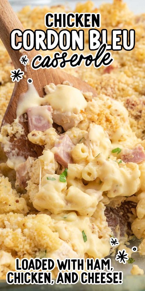 Chicken Cordon Bleu Casserole Crockpot Chicken Cordon Bleu Casserole, Baked Chicken Cordon Bleu Easy, Chicken Cordon Bleu Casserole Pasta, Spaceshipsandlaserbeams Recipes, Chicken Cordon Bleu Pasta Casserole, Ham Casseroles, Chicken Cordon Bleu Soup, Diced Chicken Recipes, Chicken Cordon Bleu Pasta