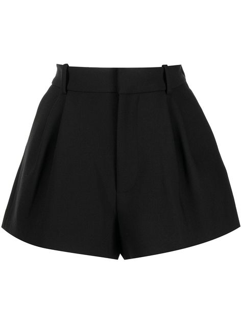 Dress Shorts Women, Farfetch Black Shorts, Black Trouser Shorts, Black Tailored Shorts, Black Short Pants, Black Shorts Women, Black Pleated Shorts, Short Elegantes, Black Dress Shorts