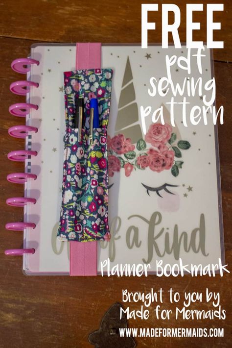 Day 5 - Planner Bookmark Made For Mermaids, Planner Bookmark, Sewing Machine Projects, Scrap Fabric Crafts, Sewing Easy Diy, My Planner, Fabric Sewing Patterns, Fold Over Elastic, Book Markers