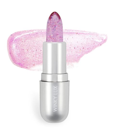 Purple Pink Lipstick, Winky Lux Flower Balm, Lavender Confetti, Barbie Bachelorette, Lip Balm Brands, Color Changing Lipstick, Lip Gloss Balm, Winky Lux, Vegan Lip Balm