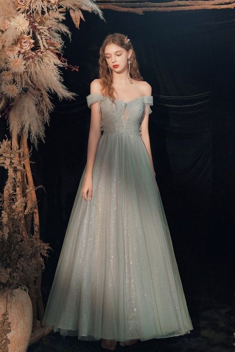 a3545bd79d31f9a72d3a78690adf73fcdesc52952296ri Cottage Core Prom Dress, Garden Prom Dress, Whimsical Prom Dress, Amazing Prom Dresses, Ethereal Prom Dress, Prom Dresses Princess, Tulle Formal Dress, Off Shoulder Tulle, Tulle Dress Long