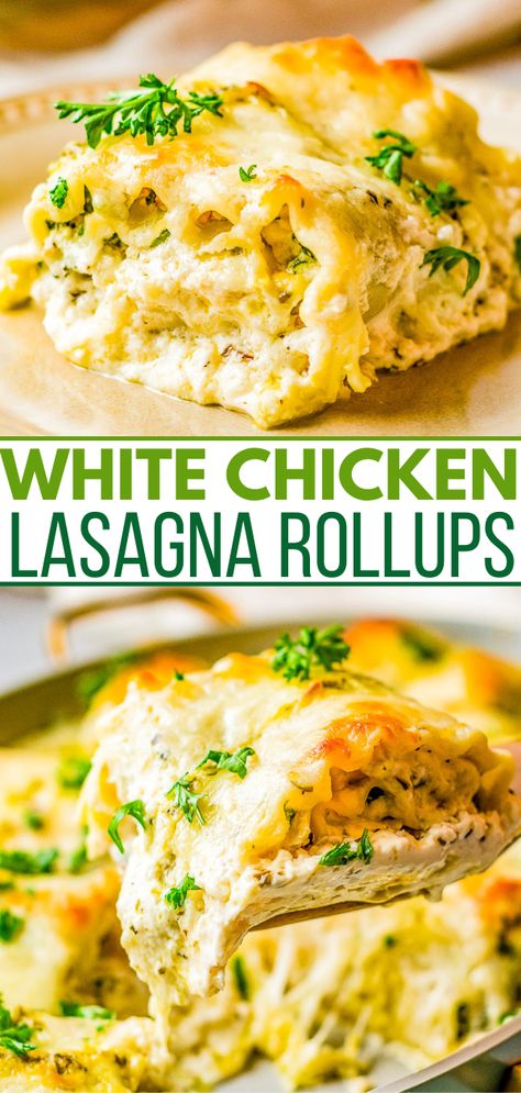 Ham Lasagna Recipe, Chicken Lasagna Roll Ups, Dinner Lasagna, Bacon Lasagna, Lasagna Chicken, Chicken Lasagna Rolls, Chicken Lasagne, White Chicken Lasagna, White Lasagna