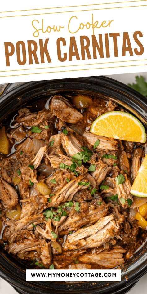 Tender, juicy pork carnitas made easy in your slow cooker! Perfect for tacos, burritos, or rice bowls, this recipe is packed with bold flavors and a hint of citrus. It’s ideal for meal prep or feeding a crowd. Save this pin for the ultimate family-friendly dinner idea! Crockpot Pork Loin Shredded, Healthy Pork Recipes Crockpot, Pork Roast Street Tacos, Mexican Shredded Pork Crockpot, Pork Loin Shredded Crock Pot, Crockpot Pulled Pork Tacos, Slow Cooker Shredded Pork Tenderloin, Pulled Pork Carnitas Crock Pot, Pork Shredded Tacos