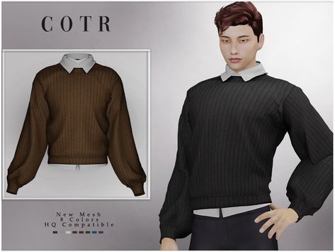 Sims 4 Male Cc Shirts, Sims 4 Cc Dark Academia Clothes Male, Sims 4 Cc Sweater Male, Sims 4 Cc The Sims Resource Clothes Male, Sims 4 Male Sweater, Sims 4 Men Clothing, Cc Top, Sims 4 Male Clothes, Male Sweaters