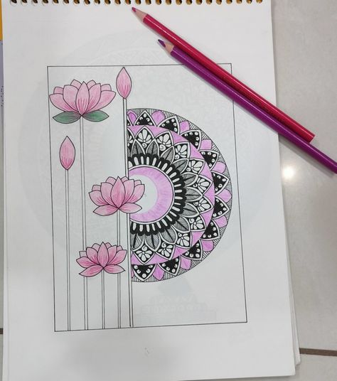 Lotus#mandala#flowers#colour#pencil#artline#pen#mandala. Art🎨🪷 Mandala Art With Pencil Colour, Colourful Mandala Art On Wall, Lotus Flower Drawing Mandala, Lotus Mandala Art, Pen Mandala, Lotus Flower Drawing, Lotus Flower Mandala, Pen Art Work, Lotus Mandala