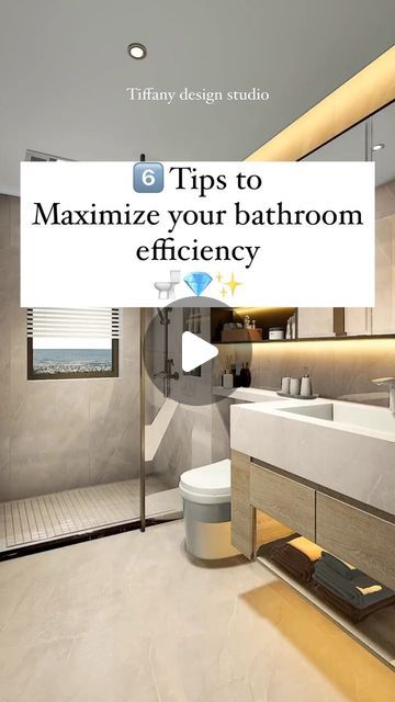 Tiffany design studio💎 on Instagram: "Follow these 6️⃣ tips to increase your bathroom efficiency 🚻🚽🚿💎✨ • • • #tiffanydesignstudio #bathroomdesigntips #bathroomstyle" Small Half Baths, Art Bedroom Ideas, Tub Remodel, Bathroom Ambiance, Bathroom Design Luxury, Tiny Bathroom, September 23, Small Room Bedroom, Remodel Bedroom