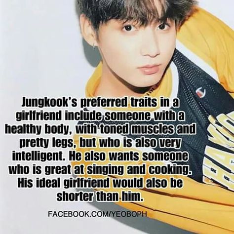 Jungkook's ideal girl Jungkook's Ideal Type, Bts Ideal Type Girl, Jungkook Name In Korean, Bts Ideal Type Girl Facts, Jungkook Ideal Type, Facts About Jungkook, Jungkook Predebut, Army Memes, Ideal Girl