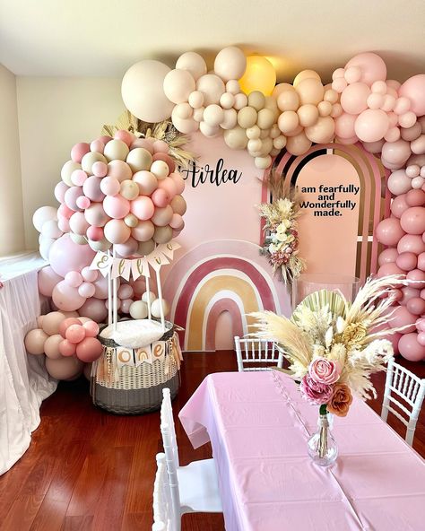 Muted Boho Rainbow Theme.. “You are beautifully and wonderfully made” Full Backdrop Set Up, Bouncy with ballpit attachment and kids table with center pcs. For Inquiries and booking, DM or Email: Info@bloomsandpaper.com #MutedRainbowBirthday #MutedRainbow #KidsBirthdaydecor #Kidsbirthday #mutedrainbowtheme #Vancouverevents #Vancouverevents #EventStylist Beautifully And Wonderfully Made, Boho Rainbow Theme, Rainbow Backdrop, Muted Rainbow, Birthday Decorations Kids, Wonderfully Made, Kids Table, Rainbow Theme, Kid Table