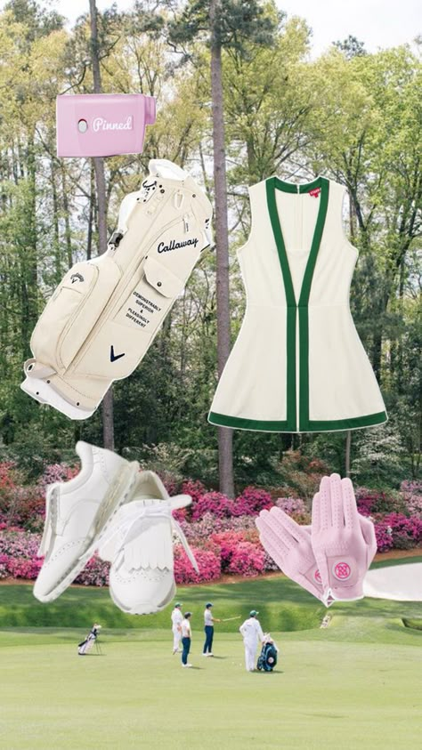 Aesthetic Golf Bag, Masters Outfit, Country Club Party, Tik Tok Style, Golf Date, B Activities, Golf Lifestyle, Workout Ootd, Golf Aesthetics