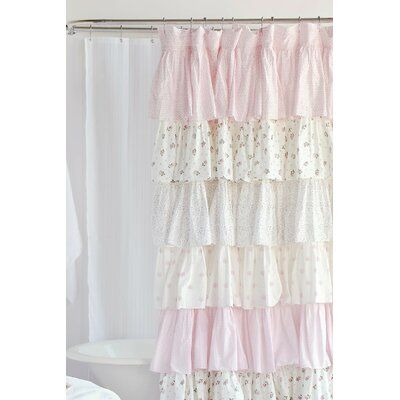 Small Appartement, Pink And White Curtains, Ruffle Shower Curtains, Amity Home, Apartment Stuff, Uni Room, College Room, Vogue Beauty, Sophomore Year