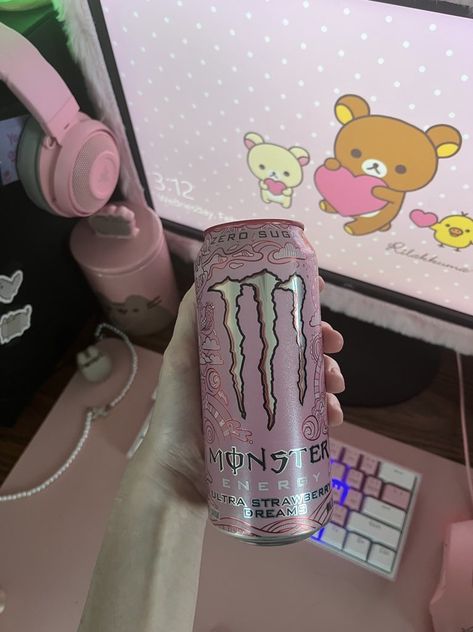 Pink Monster, Creepy Core, Monster Energy Drink, Ochako Uraraka, Energy Drink, Monster Energy, Everything Pink, Creepy Cute, Just Girly Things