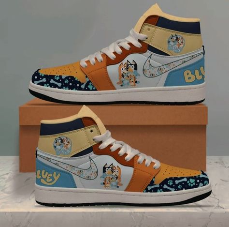 Bluey Custom Shoes, Bluey Shoes, Bluey Stuff, Pretty Sneakers, Things I Need To Buy, Cute Nike Outfits, Nike Fashion Shoes, Preppy Shoes, Pretty Shoes Sneakers