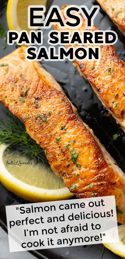 Salmon Recipes In Pan, Best Way To Cook Salmon Fillet, Salmon Seared Recipes, Salmon Recipes With Skin On, Crispy Pan Seared Salmon, Pan Seared Oven Baked Salmon, Salmon Stovetop How To Cook, Fresh Atlantic Salmon Recipes, Pan Cooked Salmon Recipes