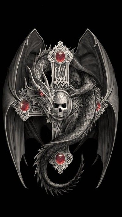 Dragon Skull Tattoo, Skull Tattoo Designs, Celtic Dragon Tattoos, Dragon Sleeve, Gothic Dragon, Chinese Dragon Tattoos, Skull Sleeve Tattoos, Gothic Angel, Dragon Skull