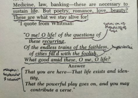 Todd Anderson Poem, Alexandra Core, Dead Poet Society, Todd Anderson, High Af, Annotated Books, Thought Daughter, Book Annotations, Oh Captain My Captain