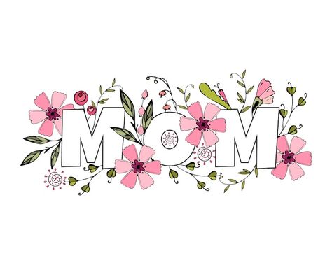 Mom Letters With Flowers, Mothers Day Flower Drawing, Mom Doodle Art, Cute Drawings For Mom, Mother’s Day Drawing, Mothers Day Doodles, Cute Mothers Day Drawings, Mothers Day Drawing Ideas, Mothers Day Drawings Easy