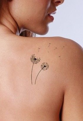 Dandelion Tattoo On Shoulder, Small Dandelion Tattoo, Bird Tattoo Shoulder, Dandelion Bird Tattoos, Dandelion Tattoos, Dandelion Tattoo Design, Tiny Bird Tattoos, Bird Tattoo Wrist, Small Bird Tattoo