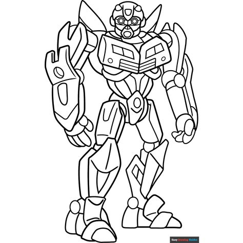 Free Bumblebee from Transformer Coloring Page for Kids Bumblebee Coloring Page, Bumblebee Drawing Easy, Bumblebee Transformers Art, Bumblebee Drawing, Transformers Coloring, Cartoon Knight, Character Coloring Pages, Transformers Coloring Pages, Free Planner Pages