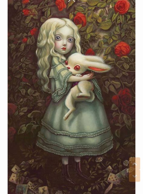 Instagram Bookstagram, Art Sinistre, Benjamin Lacombe, Alice In Wonderland Artwork, Dark Alice In Wonderland, Alice In Wonderland Illustrations, Wonderland Artwork, Alice In Wonderland Aesthetic, Big Eyes Doll