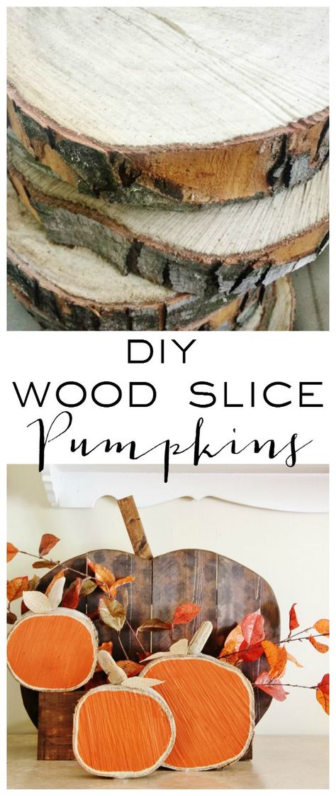 DIY Wood Slice Pumpkins Wood Slice Pumpkins, Fall Crafts Decorations, Money Vintage, Wooden Signs Diy, Woodworking For Kids, Diy Projects For Kids, Sell Diy, Diy And Crafts Sewing, Diy Wood Signs