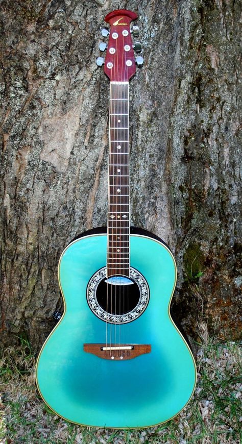 The most beautiful guitar I have seen so far..... Cute Guitars Acoustic, Acoustic Guitars, Nature Guitar, Beautiful Acoustic Guitar, Acoustic Guitar Pretty, Green Guitar Acoustic, Learn Acoustic Guitar, Ovation Guitar, Acoustic Guitar Case