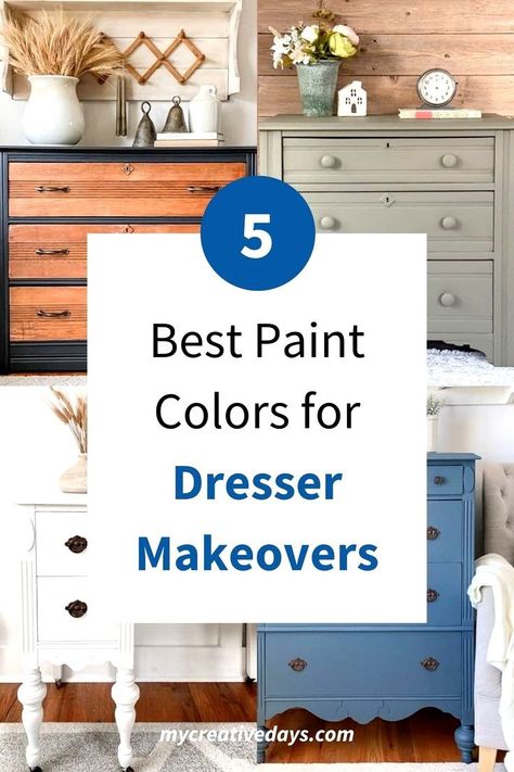 Discover the top 10 furniture paint colors perfect for your dresser makeover or DIY furniture project! Whether you're into boho, modern, or farmhouse styles, we've got the best paint colors for your refurbished dresser. Check out the full list by clicking through! Painted furniture, painted dresser