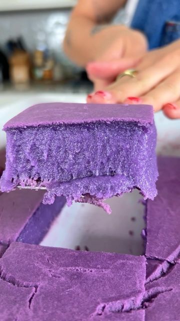 Tofu Coconut Milk, Ube Mochi Recipe, Ube Butter Mochi, Ube Butter, Okinawan Diet, Hawaiian Butter Mochi, Ube Halaya Recipe, Buchi Recipe, Ube Mochi