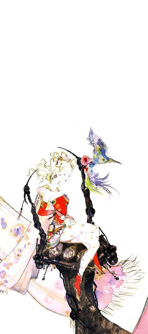 Final Fantasy Amano Art, Yoshitaka Amano Wallpaper, Final Fantasy Yoshitaka Amano, Final Fantasy Aesthetic Wallpaper, Final Fantasy Art Wallpaper, Final Fantasy Wallpaper Iphone, Terra Final Fantasy Vi, Terra Ff6, Yoshitaka Amano Art