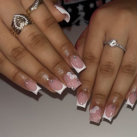 classy shorties 🎀🎀 - - - #pinknails #pink #prettynails #glossynails #frenchtipnails #frenchtips #shortnails #cutenails #simplenails #nails… | Instagram more in telegram Prom Manicure Ideas, Short Cute Birthday Nails, Pink French Tip Nails With Butterflies, Pink French Tip With Butterflies, Short French Tip Acrylic Nails Hello Kitty, Scarlet Nails, Inspo For Short Nails, Short Nails Ideas Simple, Nail Inspo For Short Nails