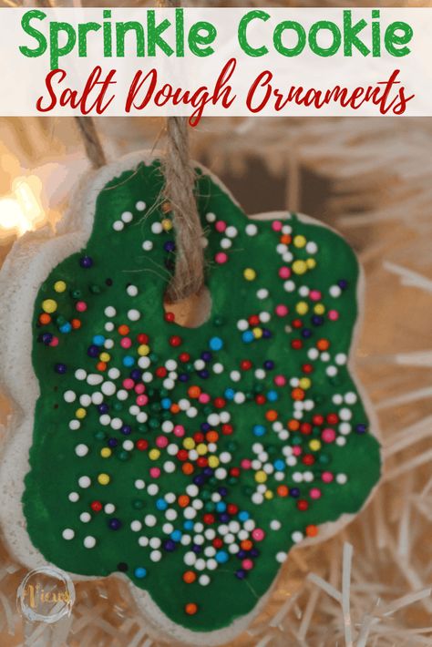 These sugar cookie salt dough ornaments looks real and delicious. They make the perfect keepsake ornament for your Christmas tree. #christmascrafts #christmasornaments #kidscrafts #diyornaments #saltdoughornament #kidsactivities #preschool #teachers #parenting How To Make Salt Dough, Cookie Ornaments, Salt Dough Christmas Ornaments, Christmas Activities For Families, Christmas Tree Printable, Christmas Canvas Art, Salt Dough Ornaments, Dough Ornaments, Kids Christmas Ornaments