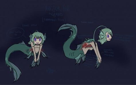 Slime Girl, Slimes Girl, Monster Girls, Dragon Girl, Angler Fish, Fish Drawings, Creature Feature, Sea Monsters, Weird Creatures