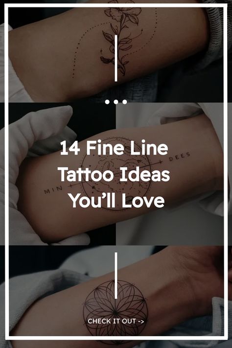 14 Fine Line Tattoo Ideas You’ll Love Small Tattoo Ideas Fine Line, Fineline Arm Tattoos For Women, Simple Fineline Tattoos, Fine Line Tattoo Thigh, Fine Line Bracelet Tattoo, Fine Line Tattoo Placement Ideas, Fine Line Shoulder Tattoos For Women, Fine Line Forearm Tattoo Women, Feminine Fine Line Tattoo