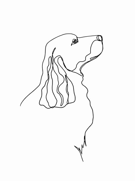 Tattoo Of Dog, Spaniel Ears Tattoo, Dog Siloute Tattoo, Spaniel Drawing, Cocker Spaniel Tattoo Ideas, Cocker Spaniel Ears Tattoo, Spaniel Tattoo, Spaniel Outline Tattoo, Springer Spaniel Tattoo