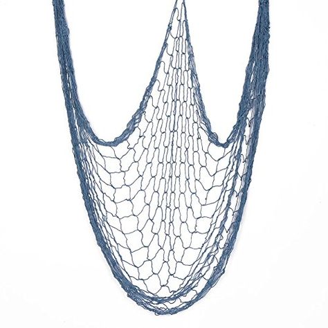 Fish In Net, Fish Net With Sea Shells, Fishing Nets, Decorative Fishing Net, Fishing Net Pendant Light, Mediterranean Style Decor, Fish Net Decor, Mosquito Net Bed, Fishing Theme Party