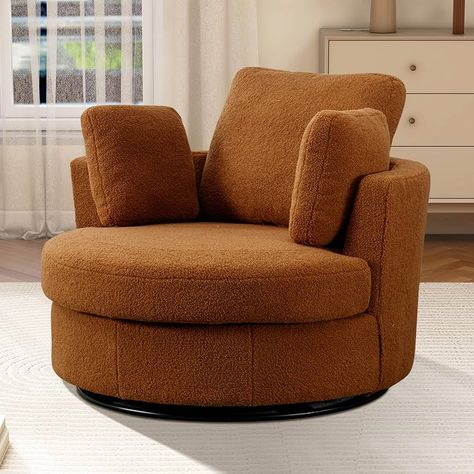 Swivel Accent Chairs, Living Room Comfy, Room Comfy, Chair For Office, Comfy Reading Chair, Chair Comfy, Library Home, Barrel Chairs, Comfy Reading