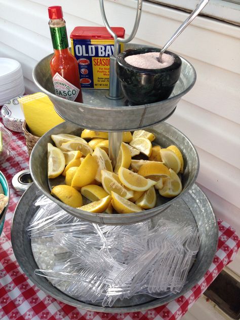 Fish Fry Party Ideas, Party Bbq Ideas, Fish Fry Party, Oyster Roast Party, Fry Ideas, Shrimp Boil Party, Low Country Boil Party, Crab Boil Party, Crab Party