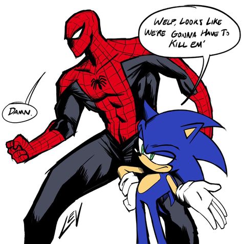 Sonic Random, Spideypool Comic, Spiderman Suits, Spiderman Drawing, Deadpool And Spiderman, Batman Spiderman, Naruto Drawings, Sonic Funny, Marvel Spiderman Art