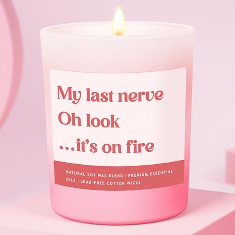 PRICES MAY VARY. 【My Last Nerve Candle】- Our birthday gifts for women scented candles are crafted with premium materials and offer a long-lasting and delightful fragrance experience. Perfect for creating a cozy and relaxing atmosphere in any room of the house. 【Stylish and Creative Design】- The sleek and minimalist design of these gifts for women adds a touch of elegance to any home decor. With a 13oz capacity and a burning time of 50 hours, they are perfect for extended periods of relaxation an Gifts For Bestie, Best White Elephant Gifts, Best Friend Christmas Gifts, Friends Valentines Day, Funny Gifts For Women, Bff Birthday, Friends Valentines, Relaxing Atmosphere, Breathe Easy