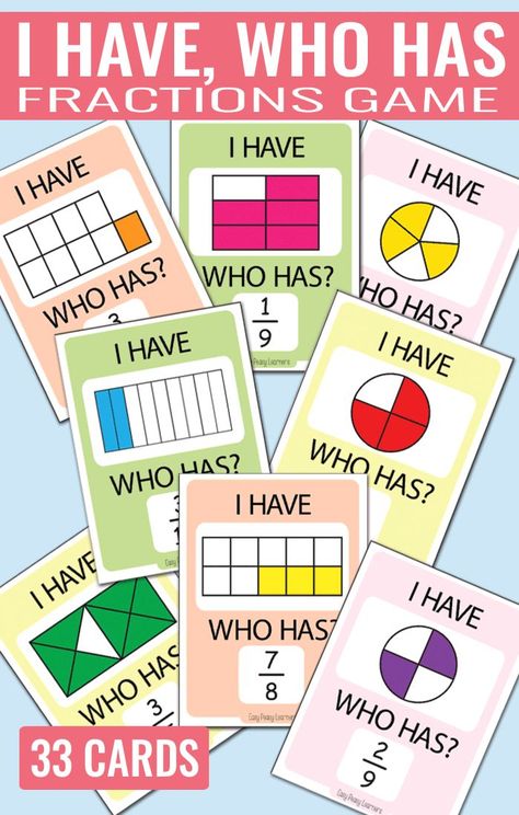 4th Grade Fractions, 3rd Grade Fractions, Learning Fractions, Fraction Games, Teaching Fractions, Fraction Activities, Fourth Grade Math, Math Intervention, Second Grade Math